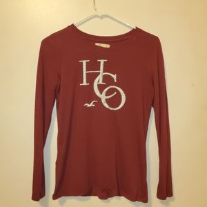 Maroon Holister Logo Long sleeve